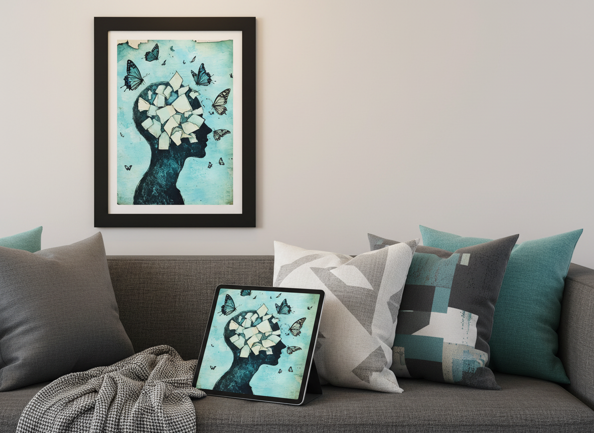 BlueArt Bilde eller Klister til vegg, ipad, notatbok etc