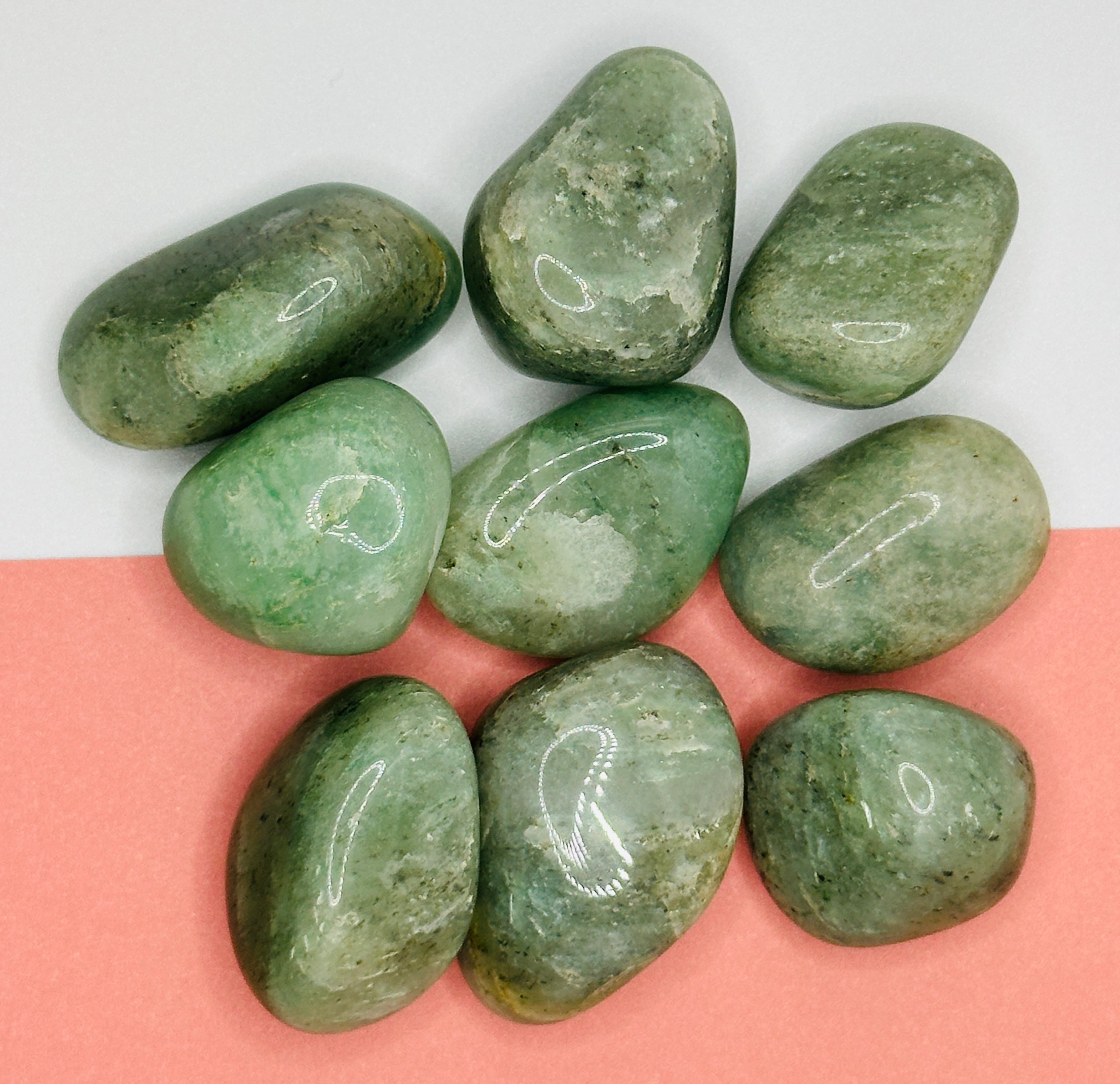 AVENTURIN GRØNN TROMLET - "tiltrekke penger, hell i kjærlighet, selvtillit"