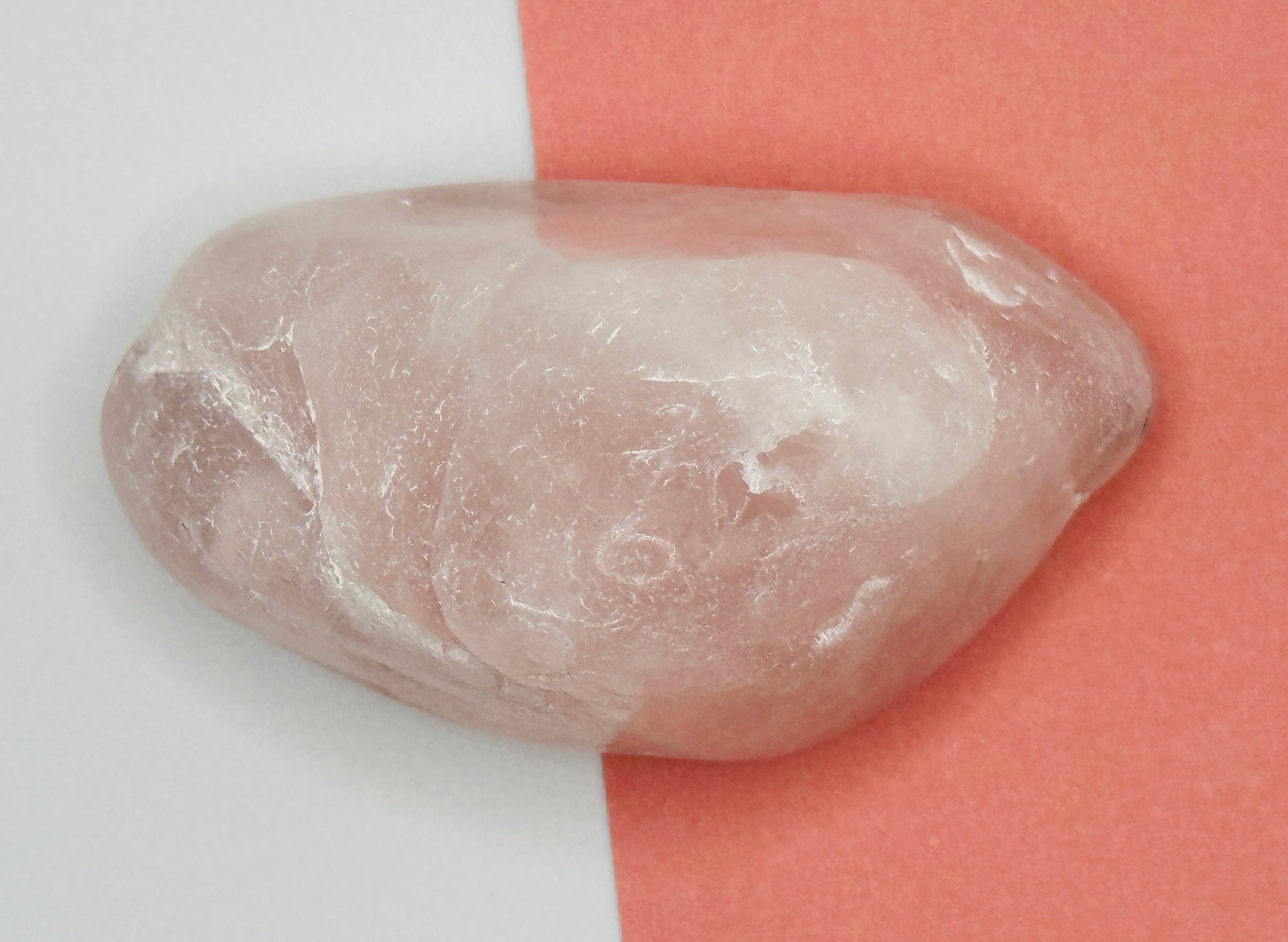 ROSENKVARTS TROMLET, Str: 56 gr - 3,5x5,5 cm