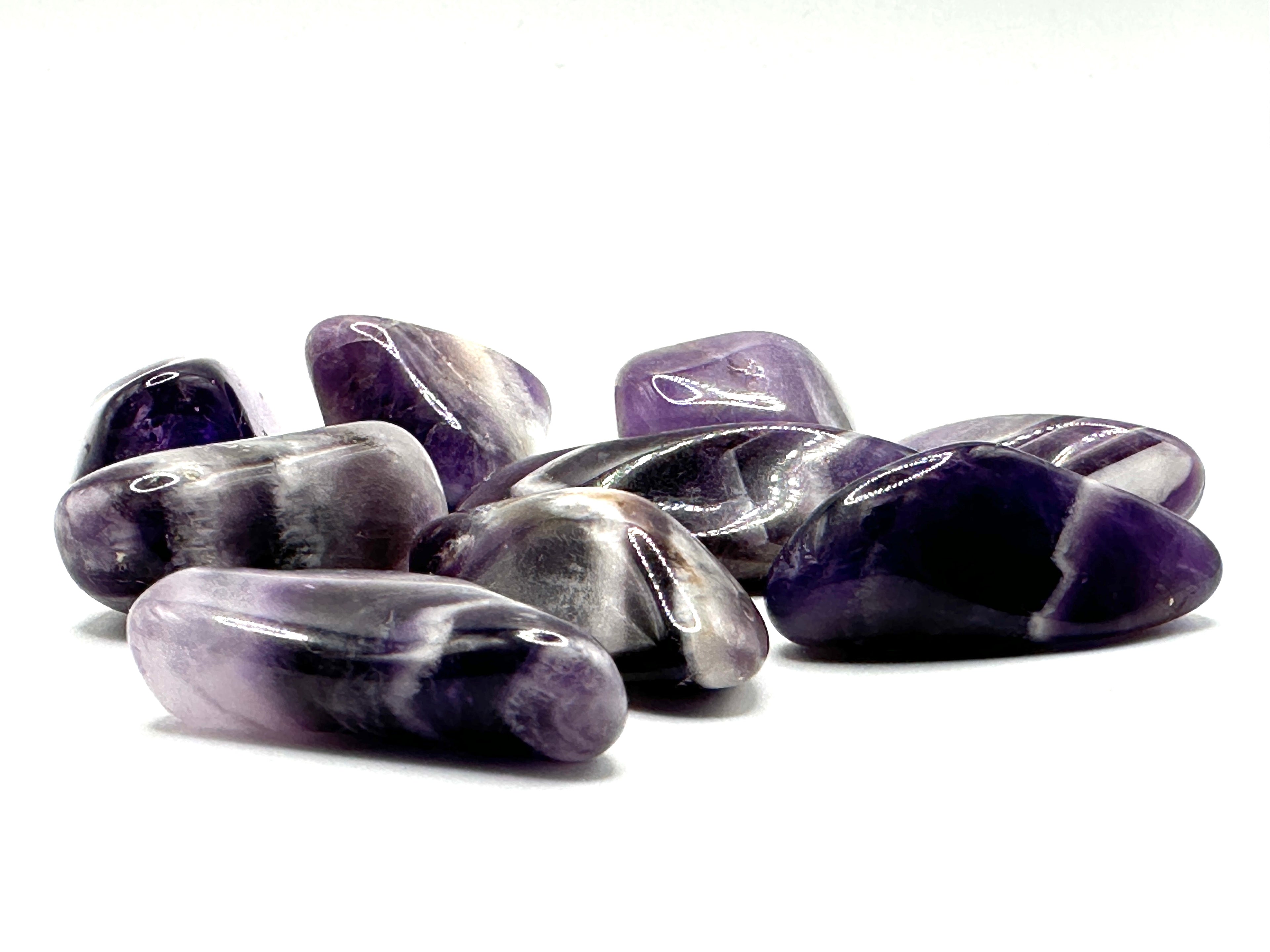 AMETYST BÅNDET TROMLET - "ro, balanse, klarhet, økt intuisjon og åndelig innsikt"