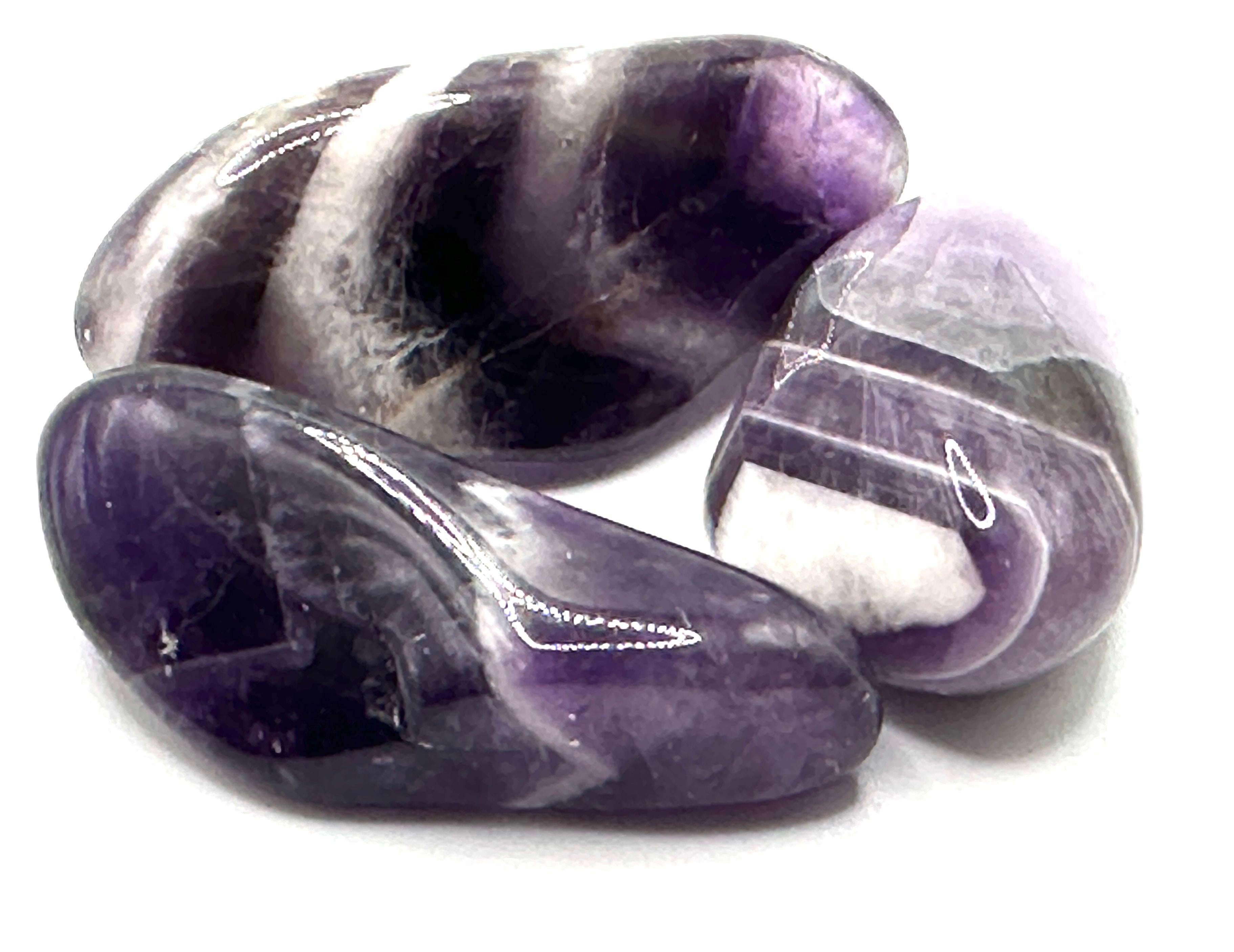 AMETYST BÅNDET TROMLET - "ro, balanse, klarhet, økt intuisjon og åndelig innsikt"