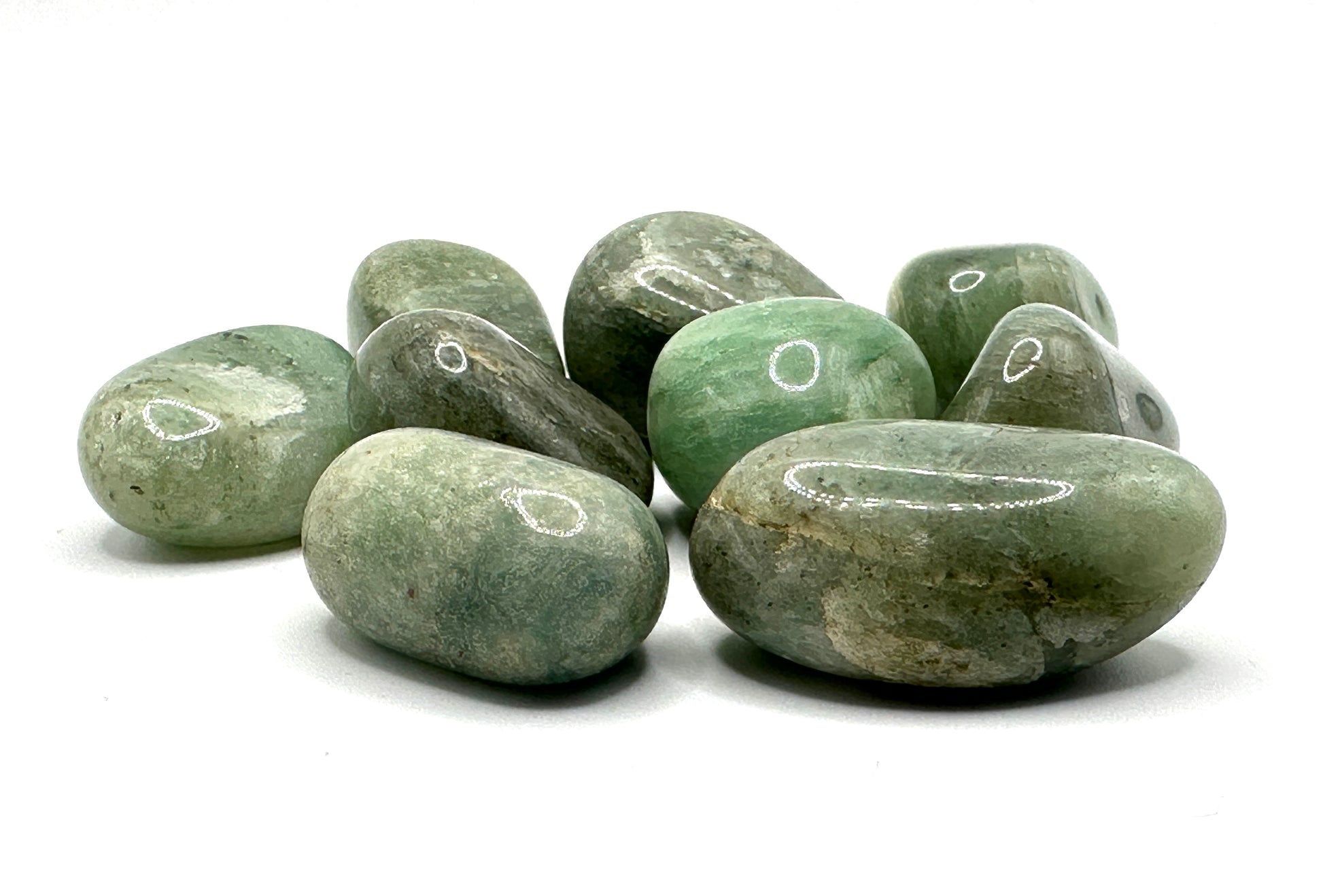 AVENTURIN GRØNN TROMLET, Str: 10-14 gr - 2-3 cm