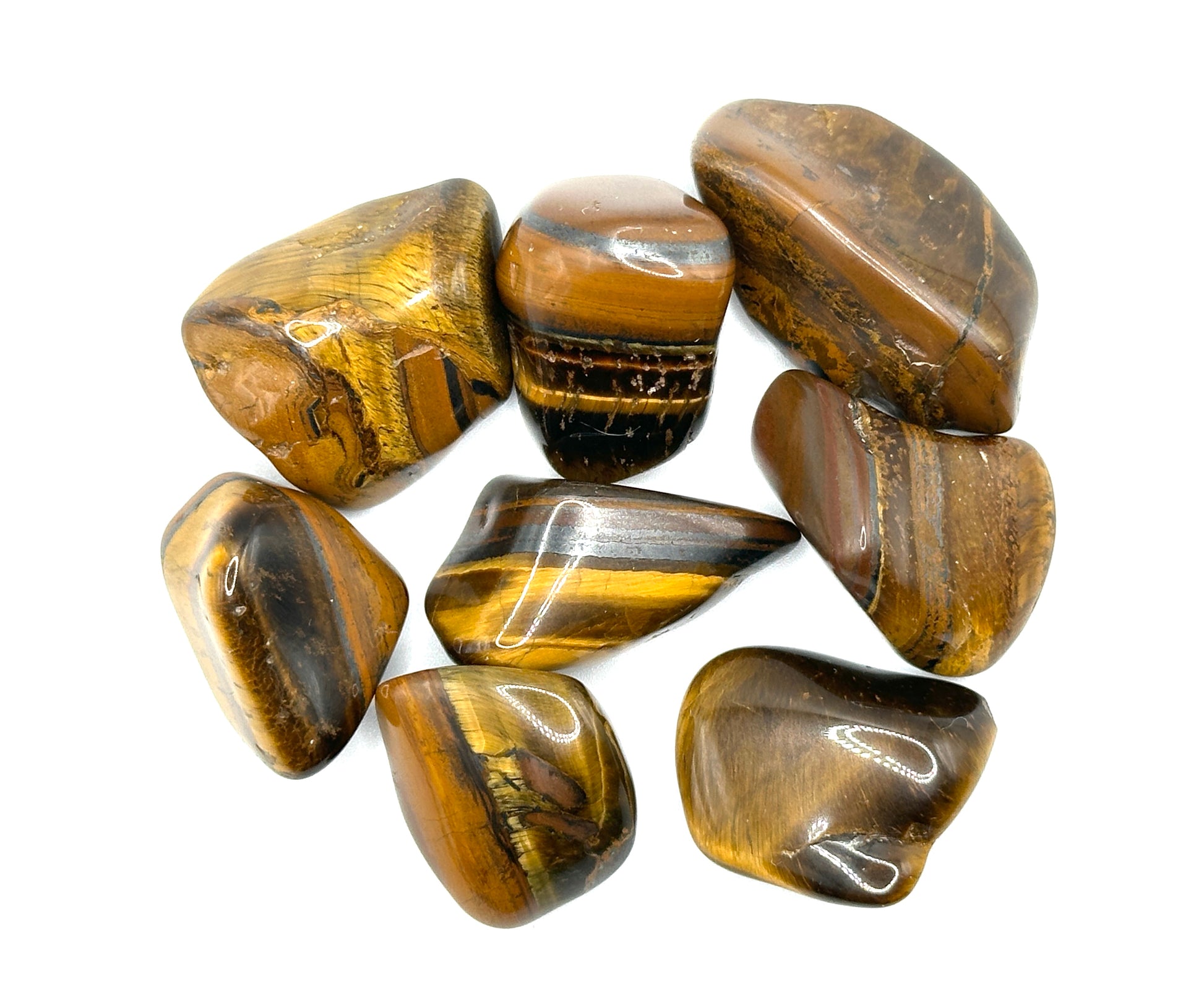 TIGERØYE TROMLET, Str 10-16 gr - 2-4 cm