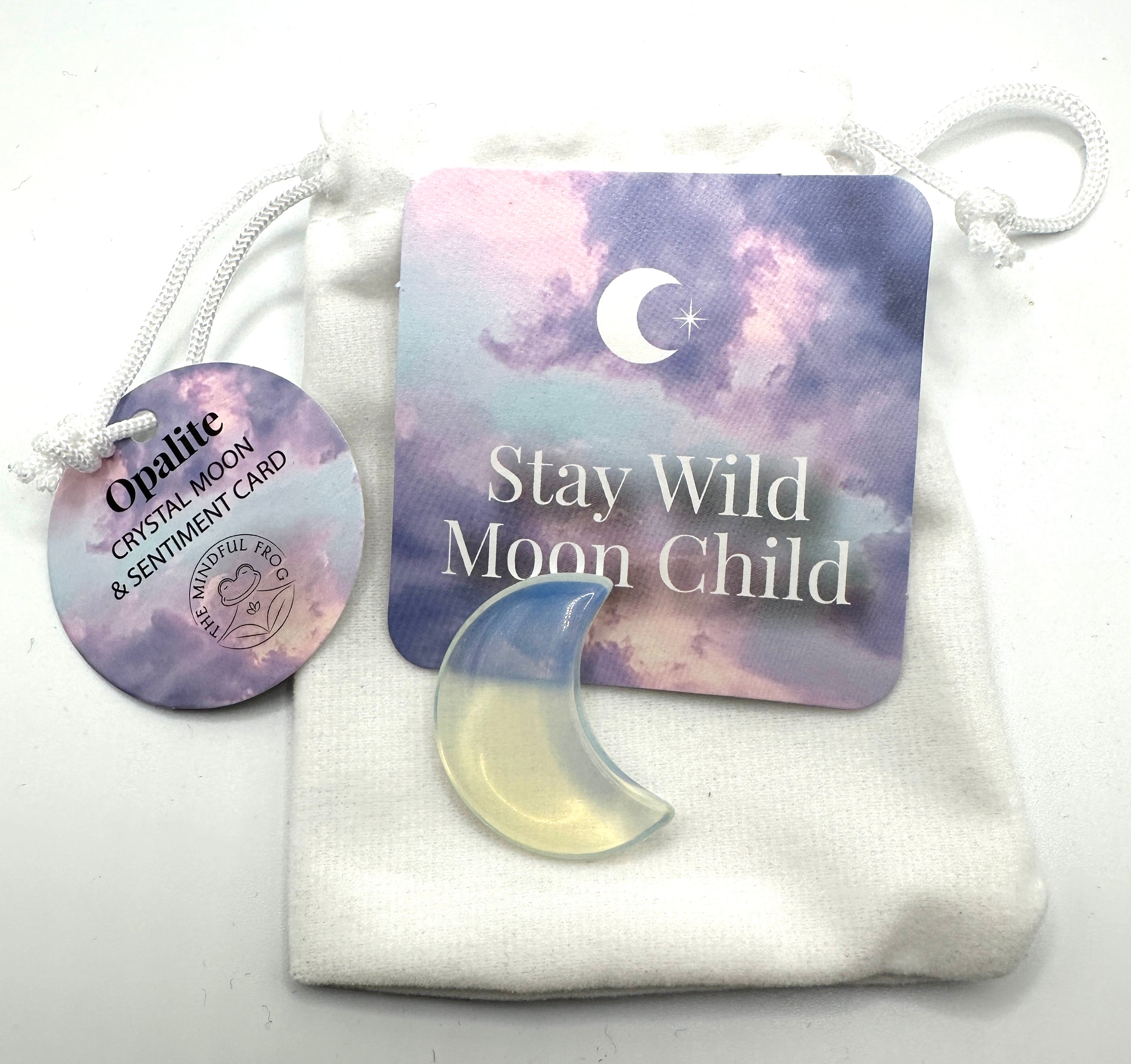 OPALITT - Halvmåneformet - "hjelpe overganger i livet, fremme ro, bedre kommunikasjon"