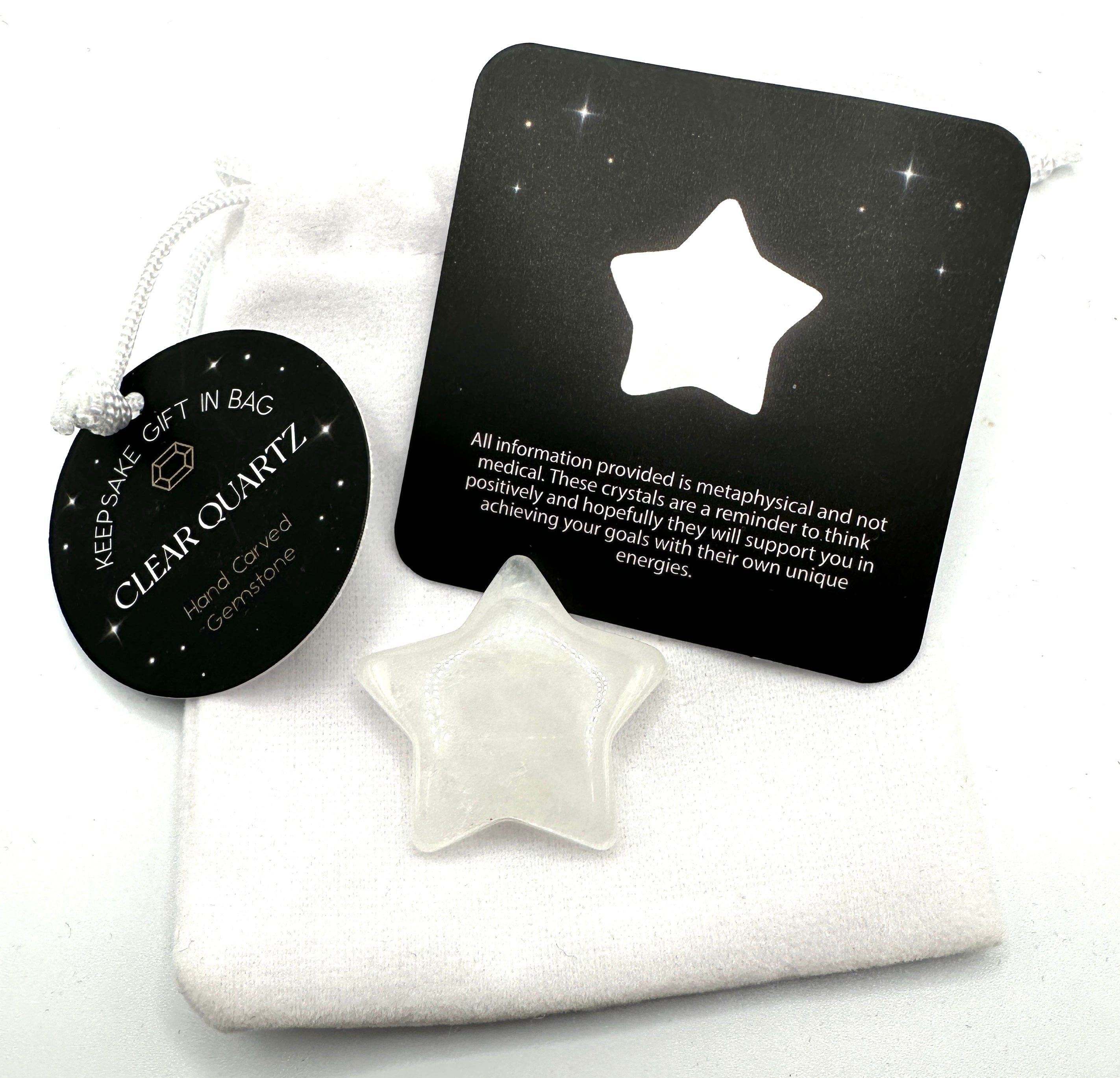 BERGKRYSTALL - stjerneformet - "helbredende, energikilde, åndelig vekst"