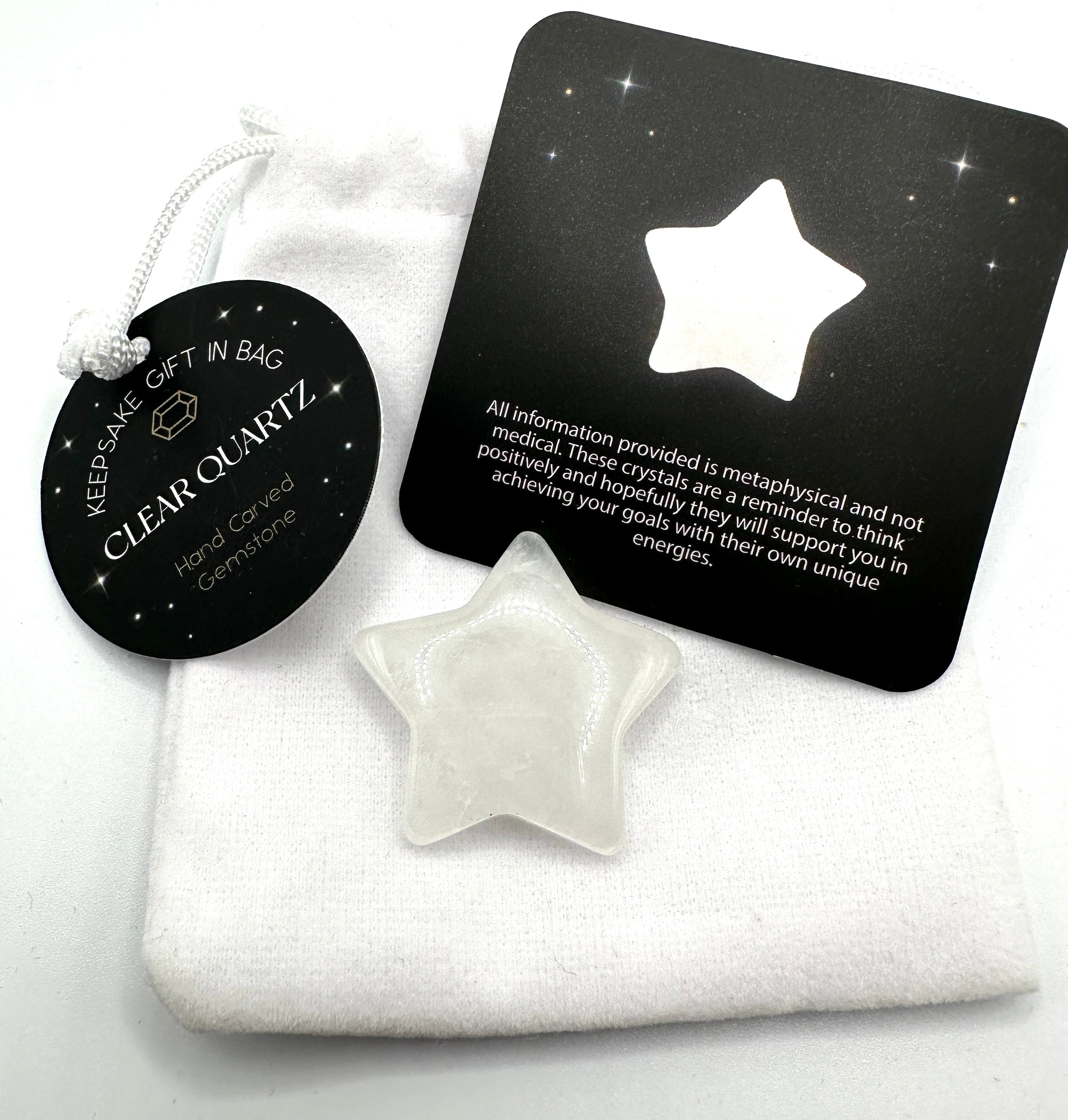 BERGKRYSTALL - stjerneformet - "helbredende, energikilde, åndelig vekst"