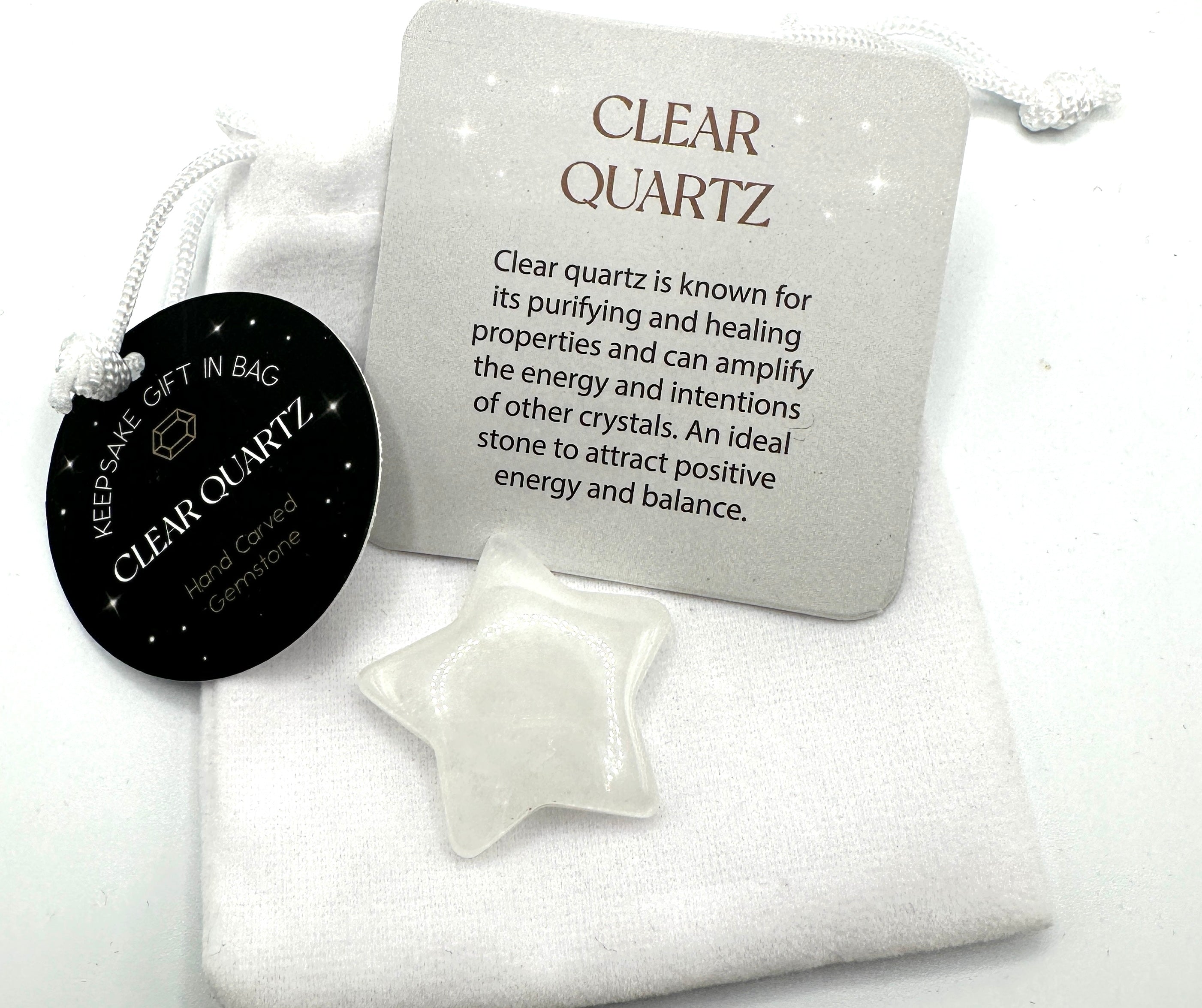 BERGKRYSTALL - stjerneformet - "helbredende, energikilde, åndelig vekst"