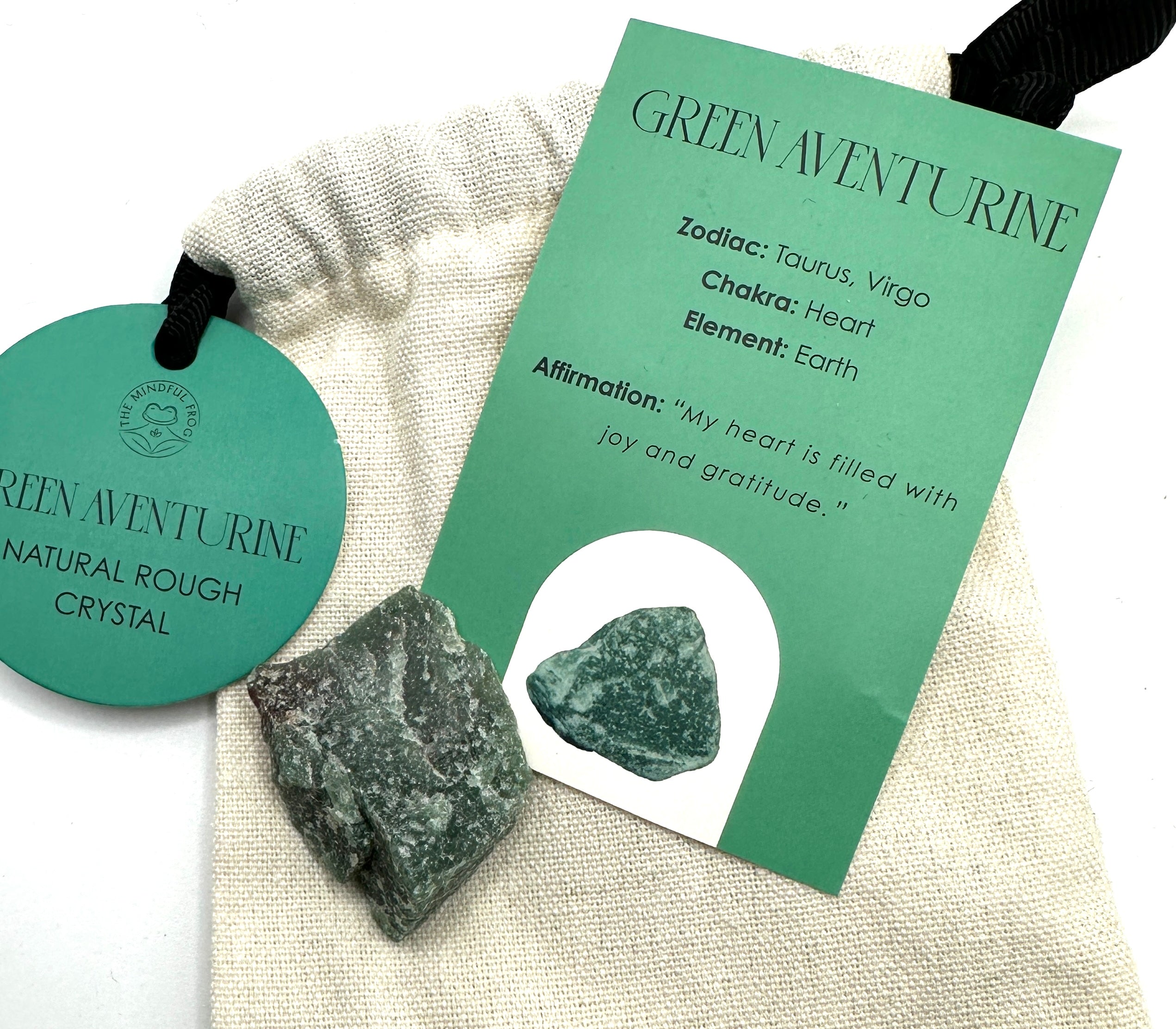 GRØNN AVENTURIN - råstein - "tiltrekke penger og hell i kjærlighet"