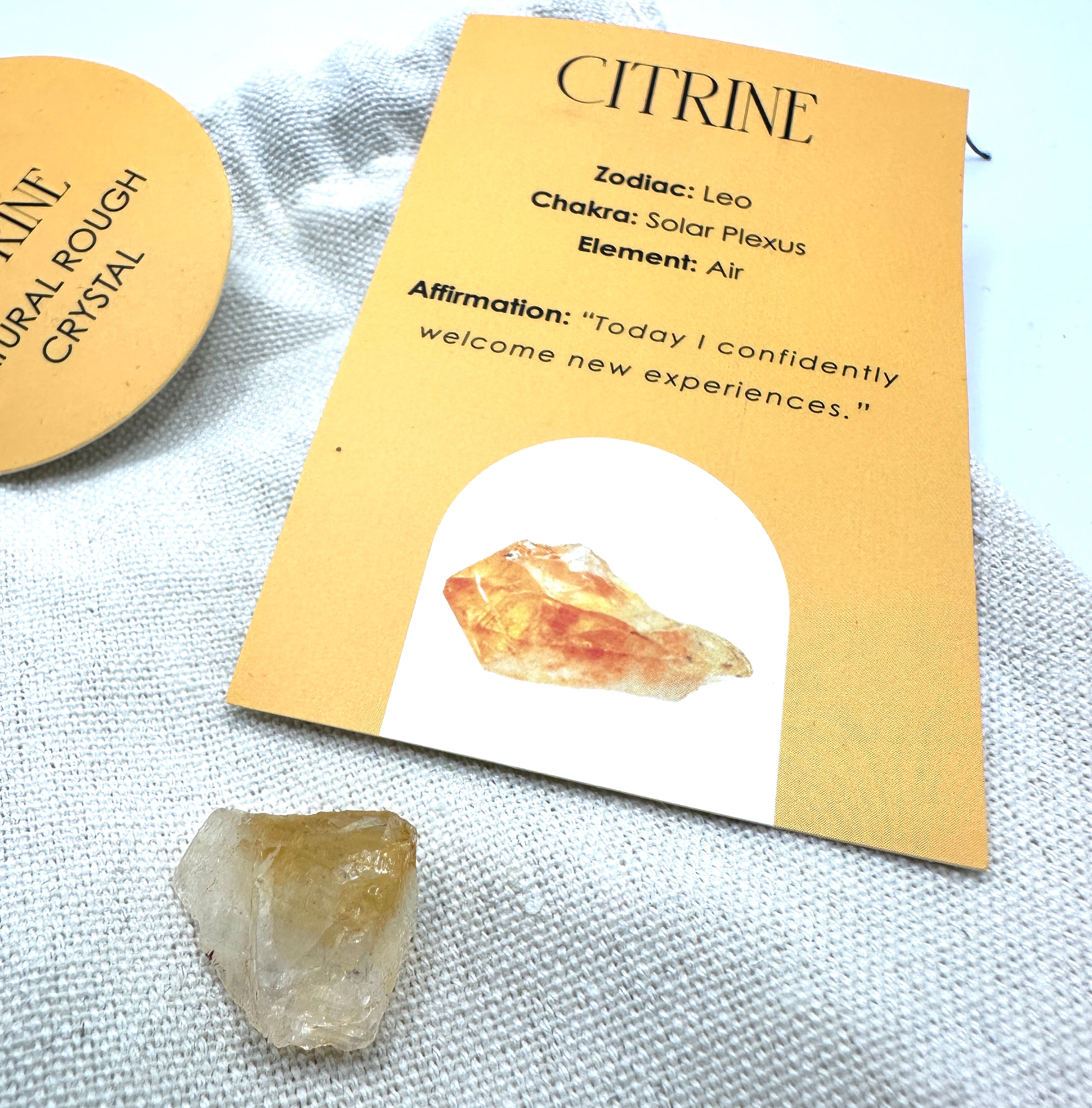 CITRIN - råstein - "positiv energi, suksess, overflod"