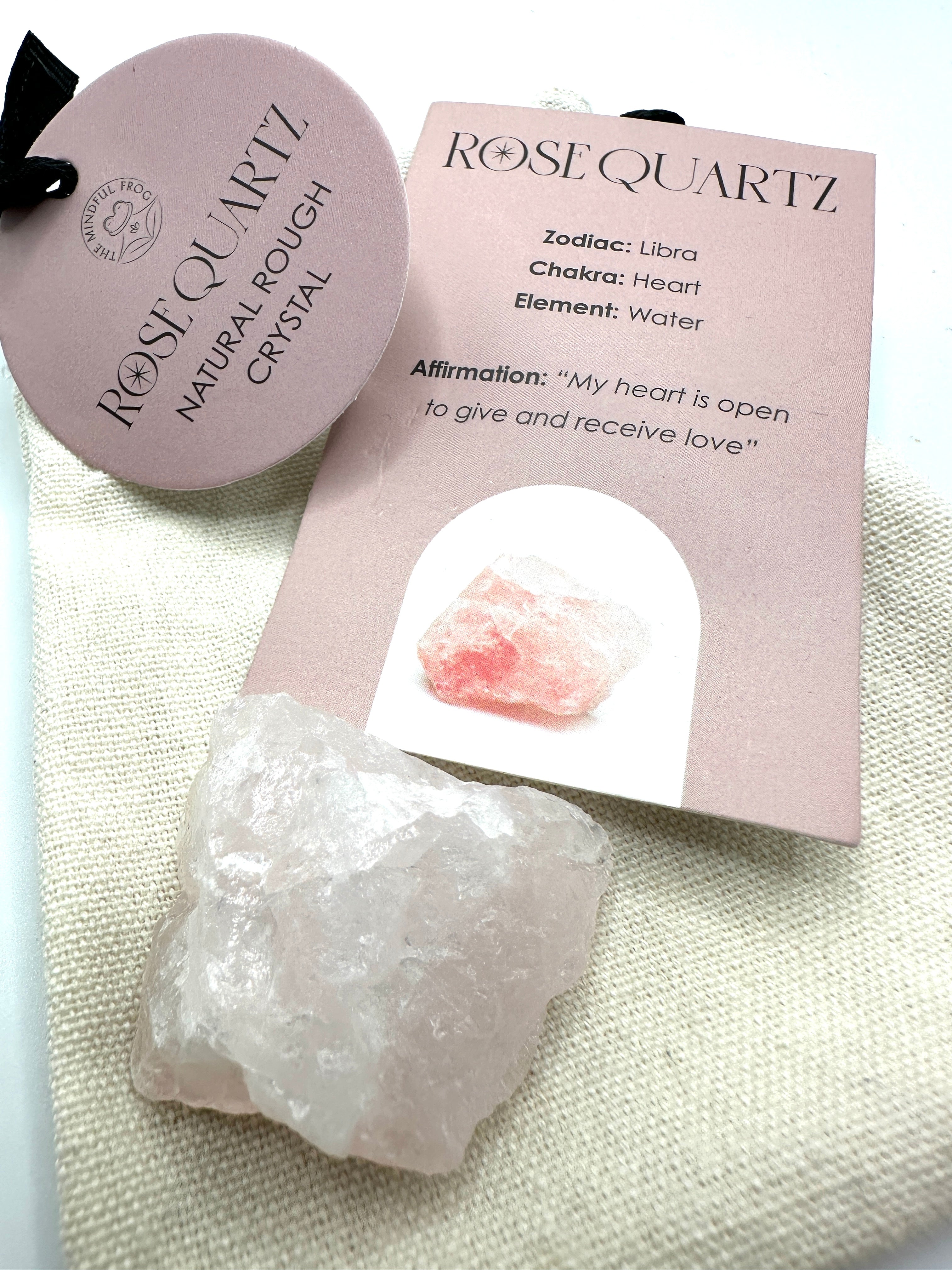 ROSENKVARTS - råstein - "styrke selvfølelse, helbrede følelsesmessige sår, forbedre relasjoner"