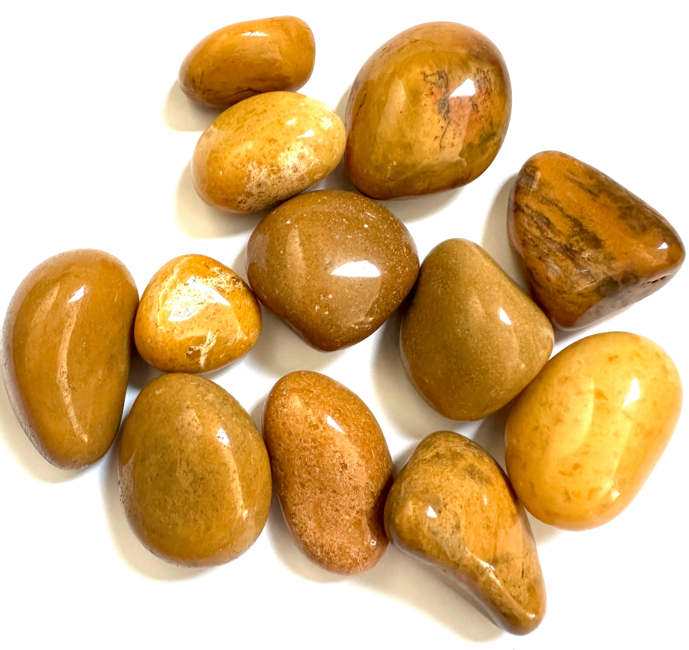 GUL JASPIS TROMLET - "beskytter, reduserer stress/angst, øke selvtillit"