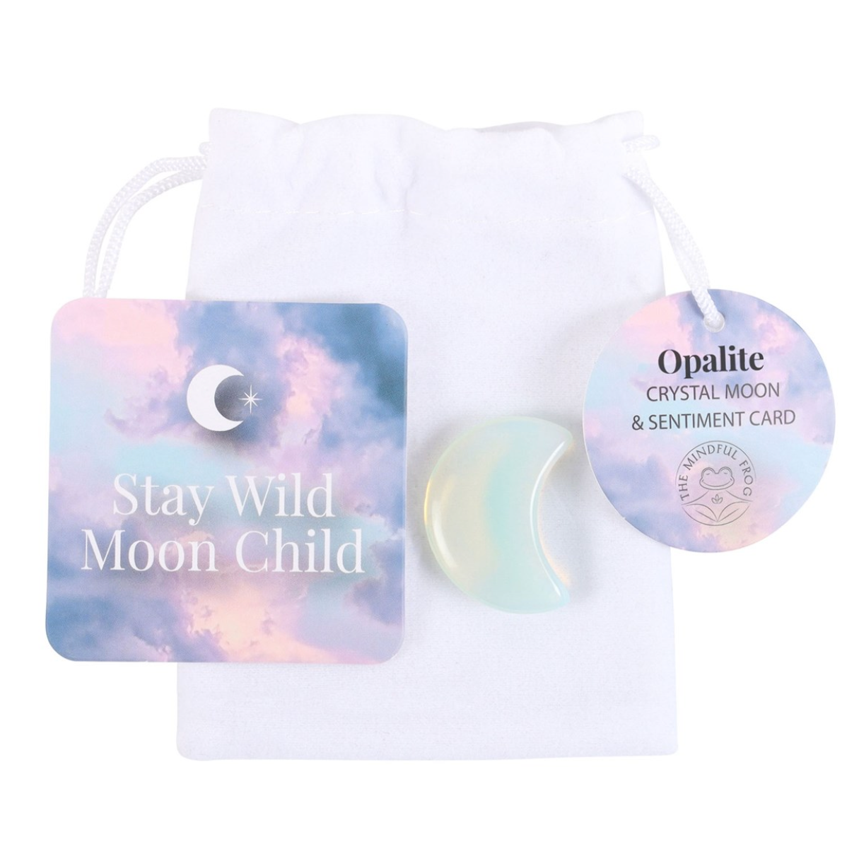 OPALITT - Halvmåneformet - "hjelpe overganger i livet, fremme ro, bedre kommunikasjon"