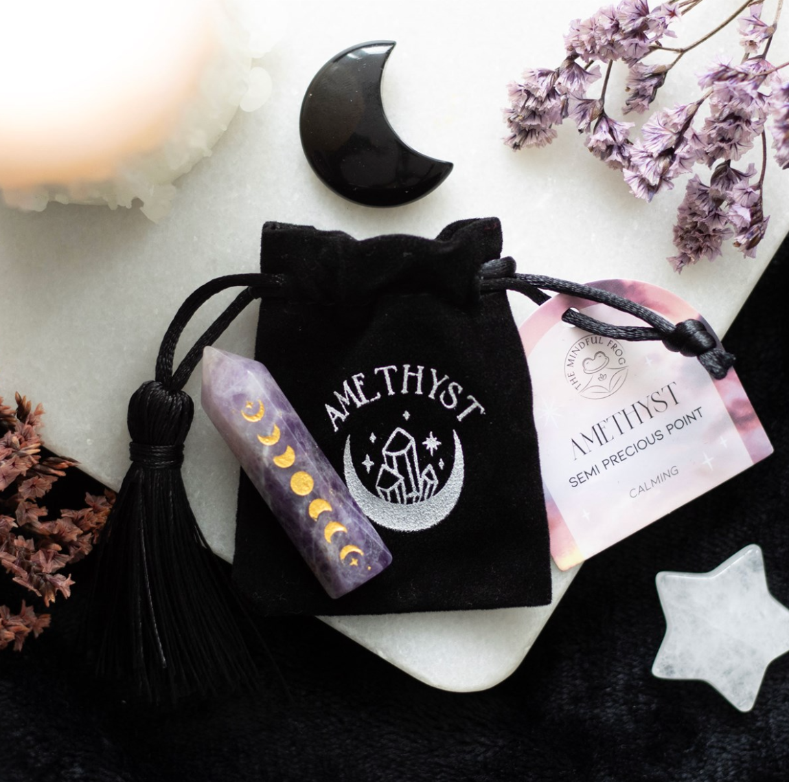 AMETYST 5 cm tårn med månefaser