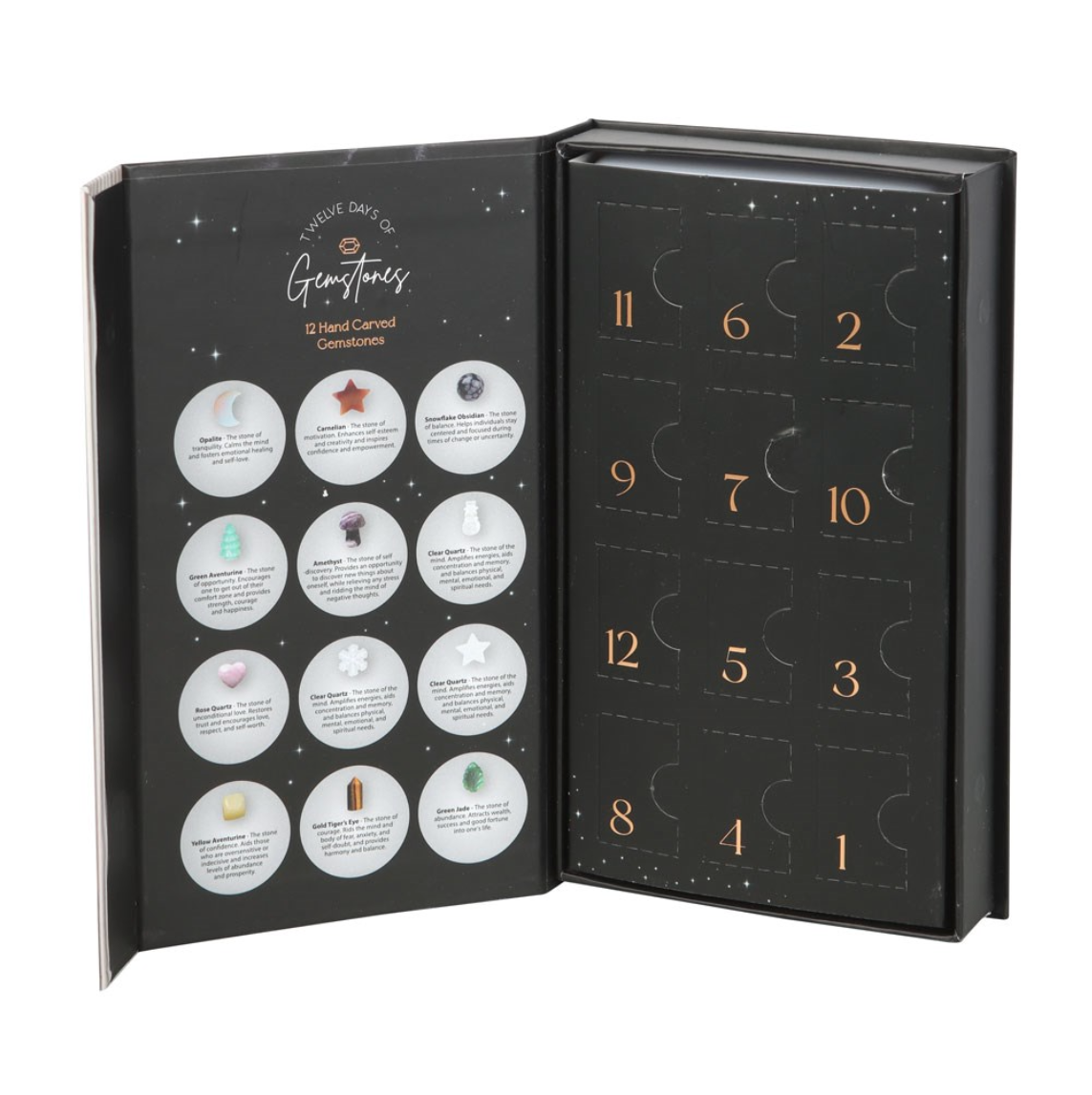 ADVENTSKALENDER - 12 luker med steiner - FORHÅNDSSALG