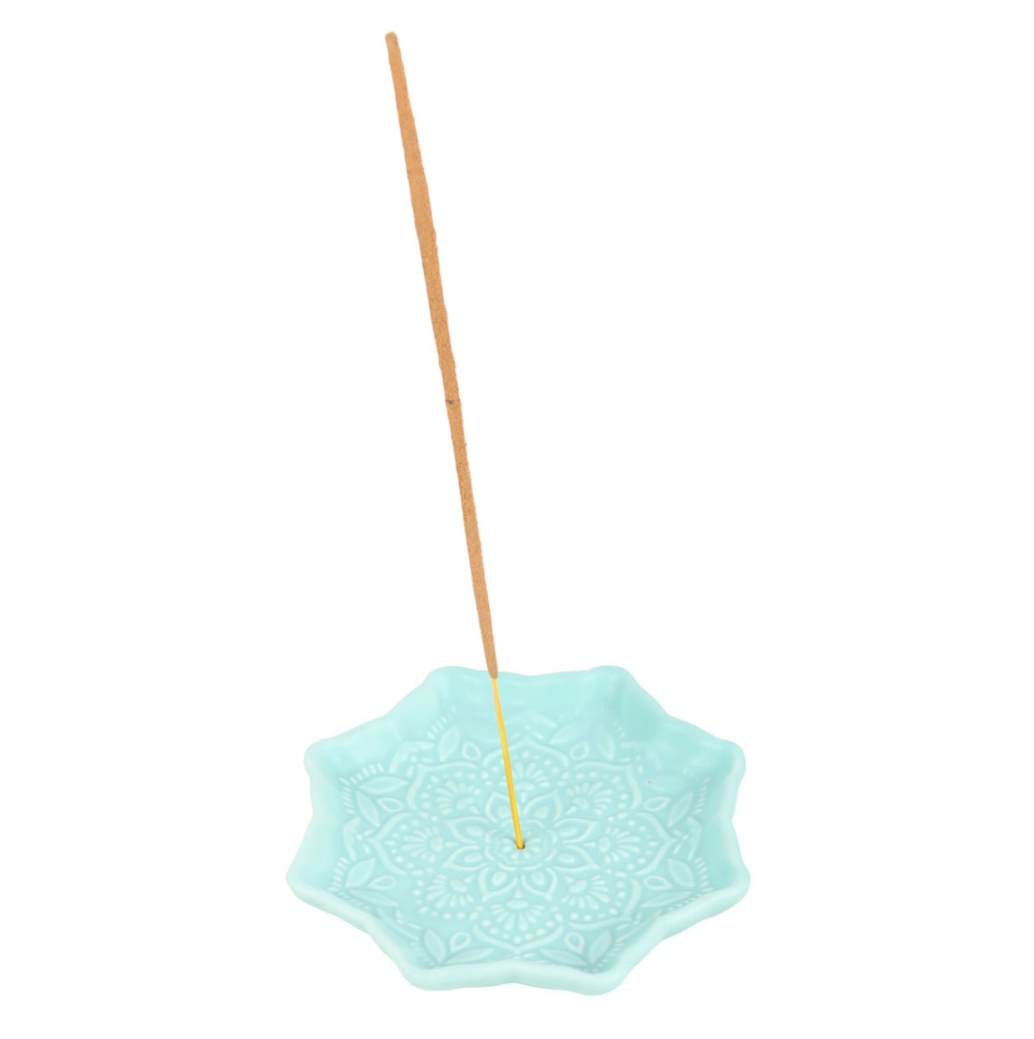 Røkelsesholder – Mandala i Sjøblå Keramikk